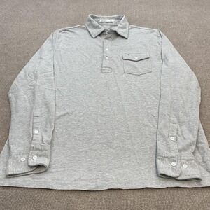 Criquet Polo Shirt Mens XL Gray Long Sleeve Organic Cotton Jersey Golf Top